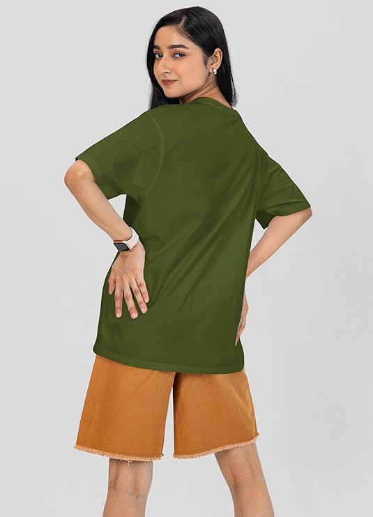 Rivana Women’s 100% Cotton Drop Shoulder Oversized Loose Fit T-Shirts – Combo Pack of 2