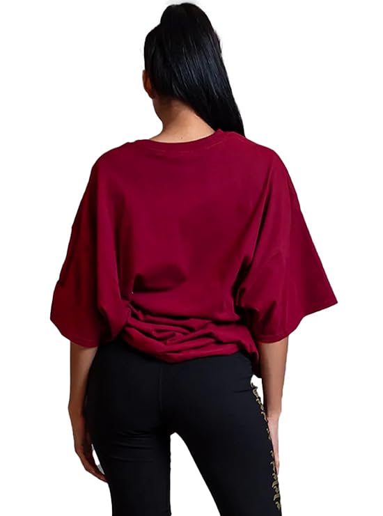 LEORA Women's Cotton Oversized T-Shirt, Relaxed Fit Casual Top for Daily Wear and Comfort