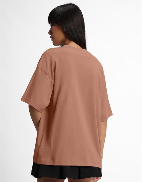 JOVIBERRY® 100% Cotton Oversized Drop Shoulder Half Sleeve Plain Round Neck Multicolor T-Shirt Set for Women & Girls (3 Pack, S-2XL)