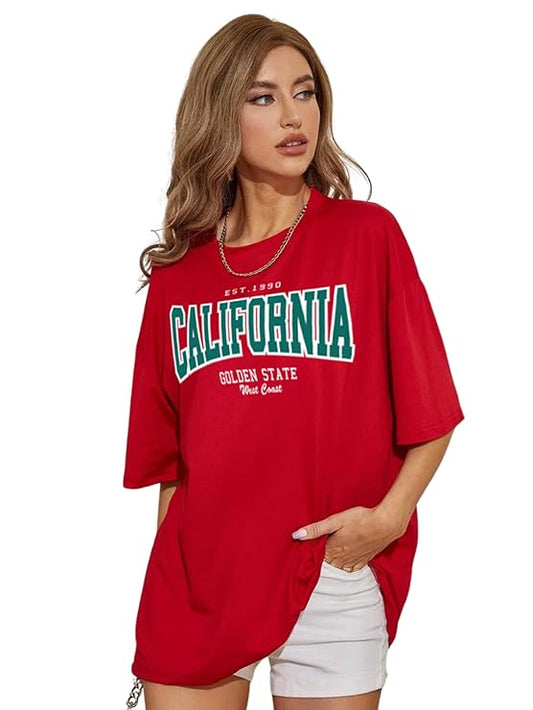 Rivora Round Neck Drop Shoulder Black & White Graphic Printed Cotton Oversized Baggy Half Sleeve T-Shirt for Women & Girls (S-2XL)