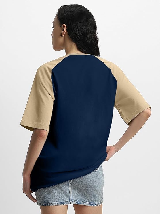 Pellora Cotton Oversized Drop Shoulder Raglan Graphic Printed Boyfriend T-Shirt for Women S-2XL