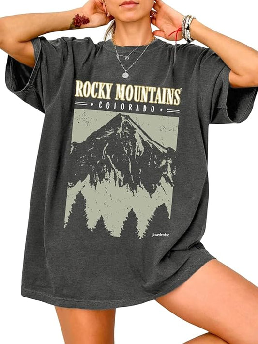 Blume Oversized Half Sleeve Printed Round Neck T-Shirt for Women