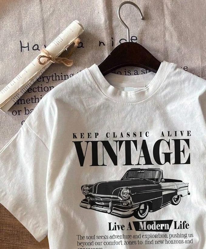 Jovelle Cotton Blend Oversized Half Sleeve Printed Round Neck T-Shirt for Women Casual Wear