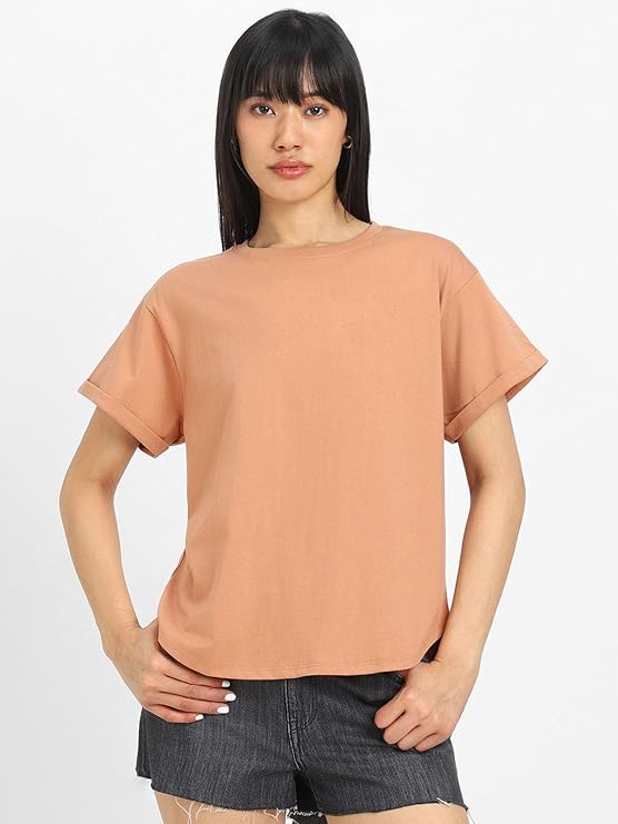 JovialBloom® 100% Cotton Oversized Loose Baggy Round Neck Drop Shoulder Half Sleeve T-Shirt Set of 2