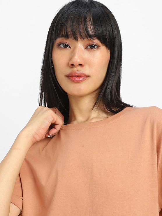 JovialBloom® 100% Cotton Oversized Loose Baggy Round Neck Drop Shoulder Half Sleeve T-Shirt Set of 2