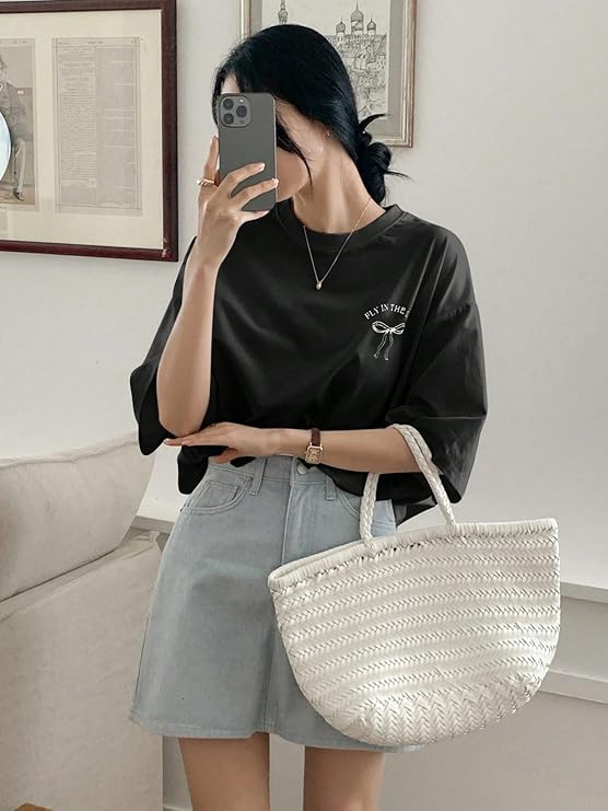 Xenora 'Fly in The Sky' Printed Cool Oversized Baggy Cotton T-Shirt for Men, Black, Alpha S