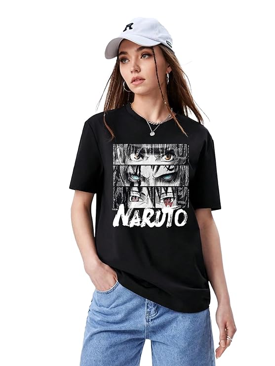 Thaloria Pure Cotton Round Neck Longline Drop Shoulder Oversized Baggy Printed Peach Half Sleeve T-Shirt for Women & Girls