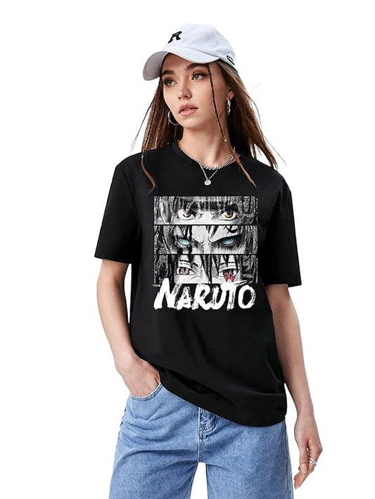 Thaloria Pure Cotton Round Neck Longline Drop Shoulder Oversized Baggy Printed Peach Half Sleeve T-Shirt for Women & Girls