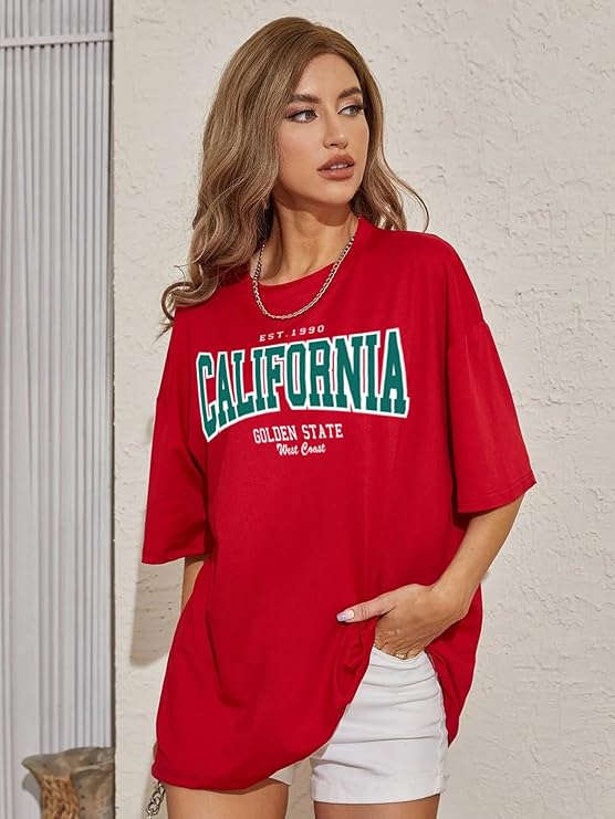 Rivora Round Neck Drop Shoulder Black & White Graphic Printed Cotton Oversized Baggy Half Sleeve T-Shirt for Women & Girls (S-2XL)